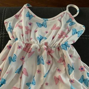 Girls Size 8 Summer Dress - Butterfly Pattern.